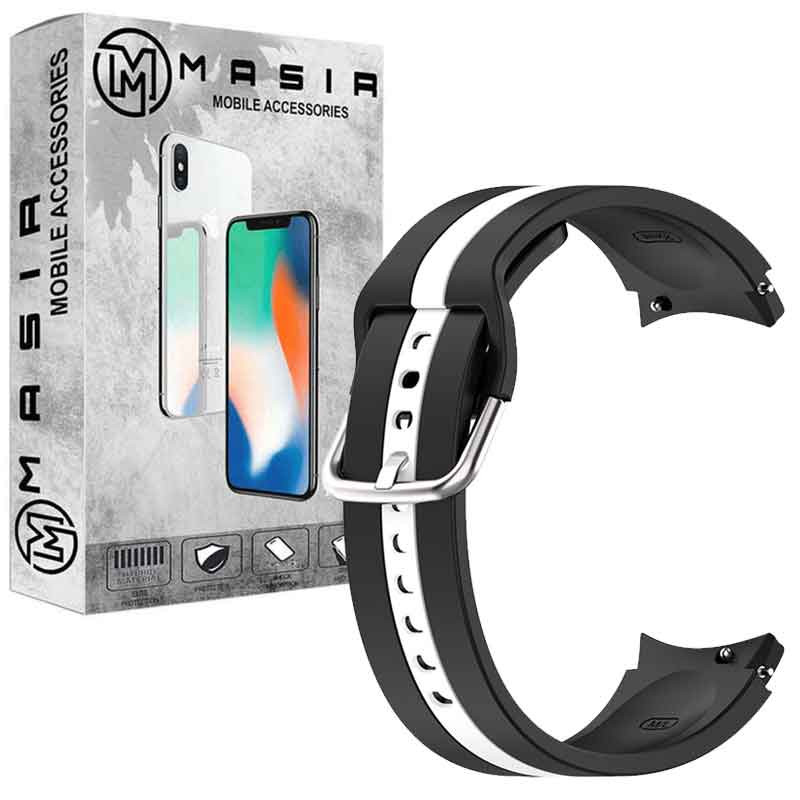 بند مسیر مدل Silic Dual Color مناسب برای ساعت هوشمند سامسونگ Galaxy Watch 4 Classic 42 mm