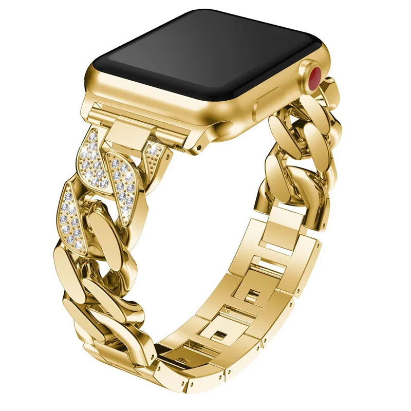 بند گوف مدل Luxury Diamond Stainles مناسب برای اپل واچ سری 11 سایز 42mm