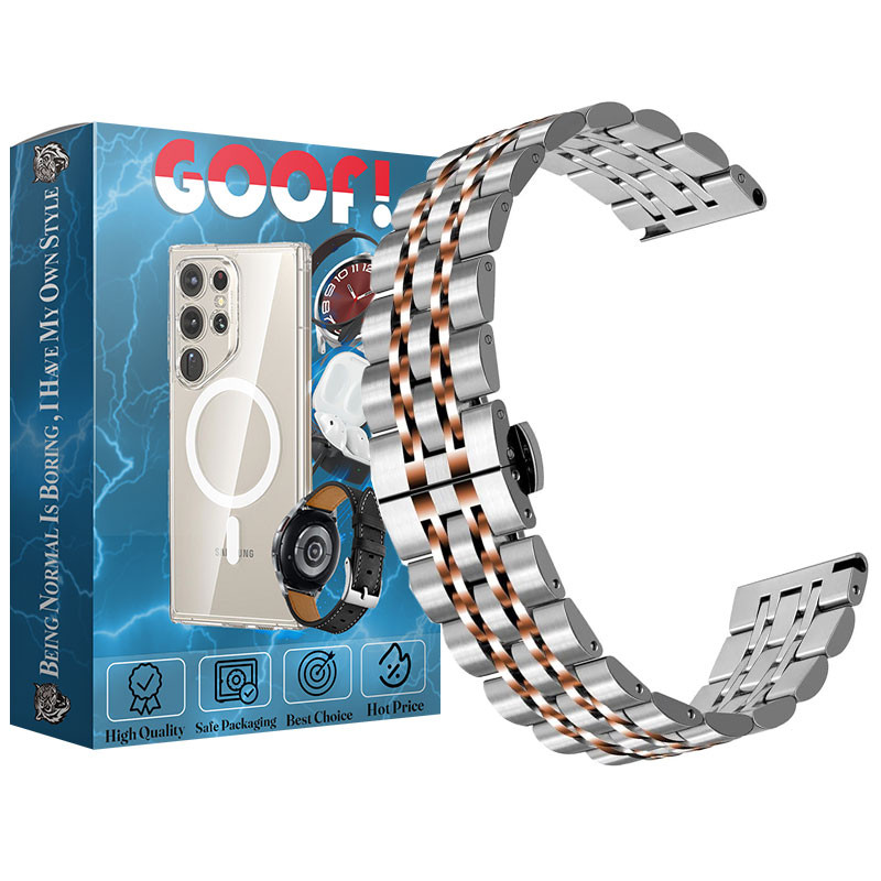 بند گوف مدل 7bead 2C Silix Butterfly مناسب برای ساعت هوشمند آمازفیت GTR Lite 42mm