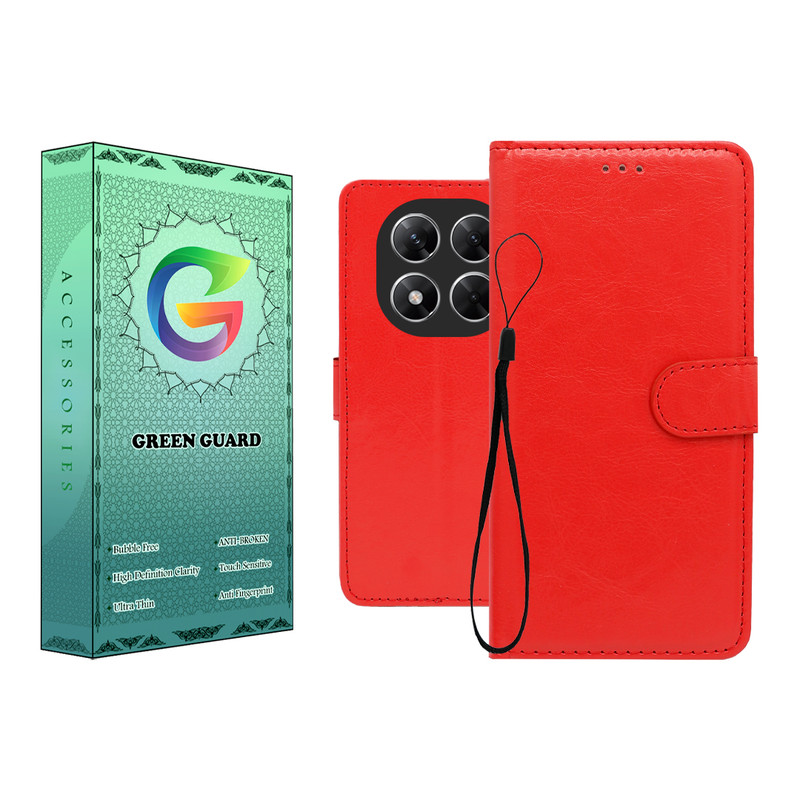 کیف کلاسوری گرین گارد طرح چرمی مدل Landing کد 04 مناسب برای گوشی موبایل شیائومی Poco X7 / Redmi Note 14 Pro 4G به همراه بند آویز