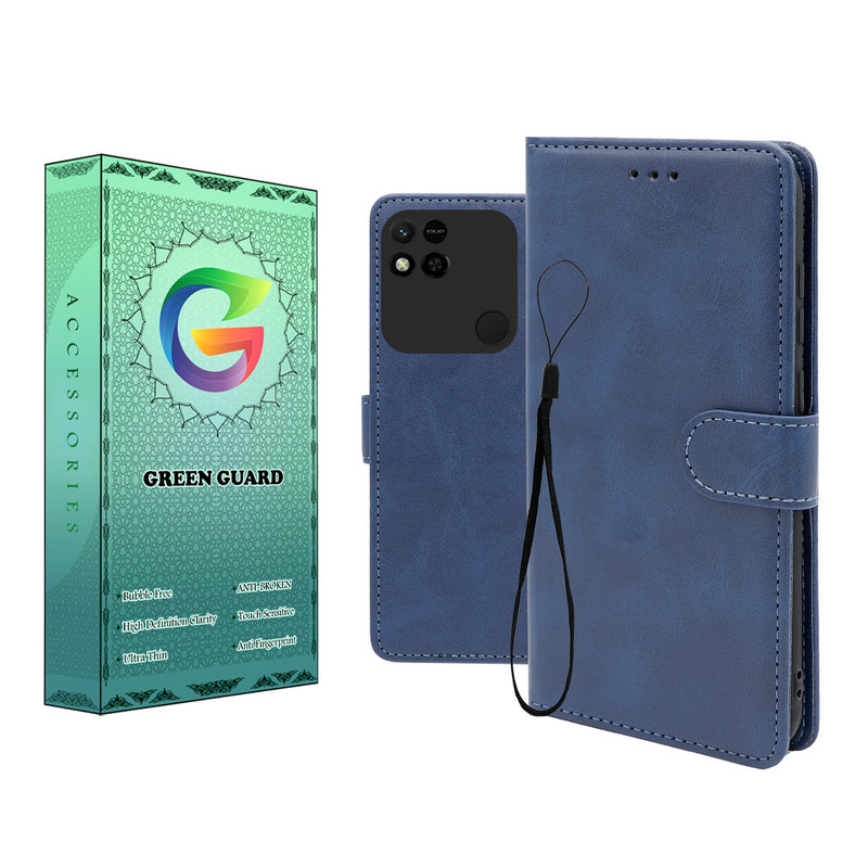 کیف کلاسوری گرین گارد طرح چرمی مدل Landing کد 03 مناسب برای گوشی موبایل شیائومی Redmi 10A / 9C به همراه بند آویز