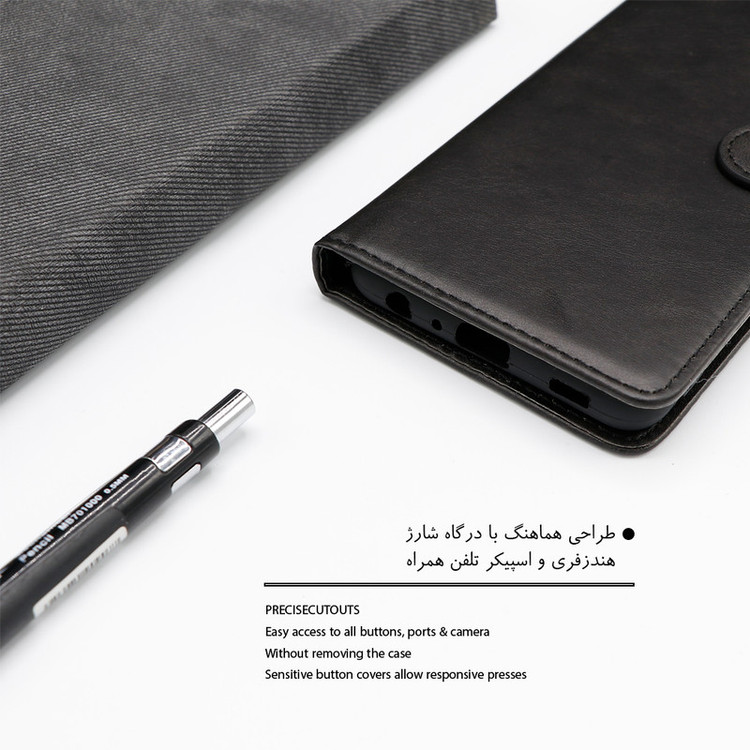 کیف کلاسوری گرین گارد طرح چرمی مدل Landing کد 03 مناسب برای گوشی موبایل شیائومی Redmi 10A / 9C به همراه بند آویز