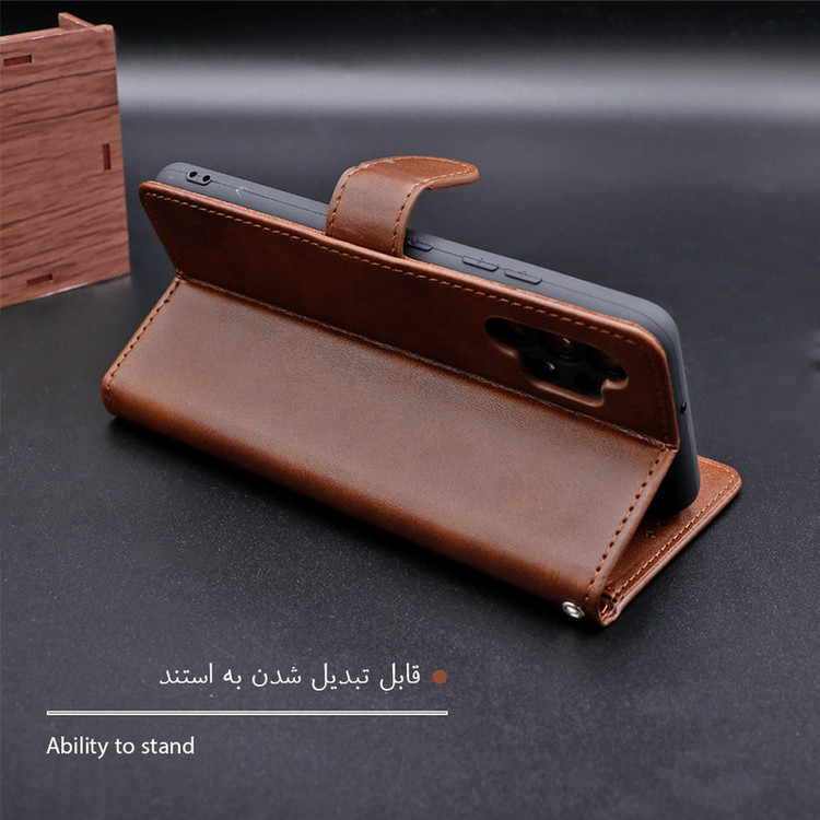 کیف کلاسوری گرین گارد طرح چرمی مدل Landing کد 03 مناسب برای گوشی موبایل شیائومی Redmi 10A / 9C به همراه بند آویز