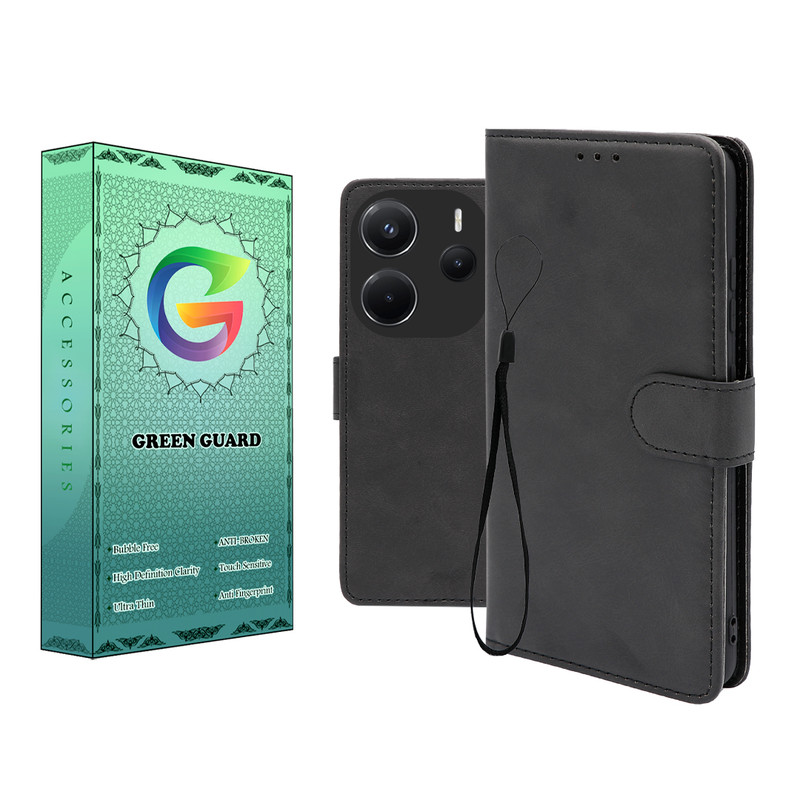 کیف کلاسوری گرین گارد طرح چرمی مدل Landing کد 06 مناسب برای گوشی موبایل شیائومی Redmi Note 14 4G به همراه بند آویز
