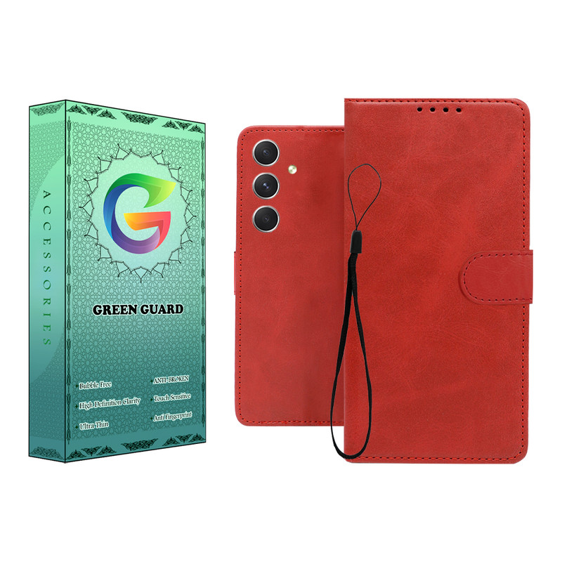 کیف کلاسوری گرین گارد طرح چرمی مدل Landing مناسب برای گوشی موبایل سامسونگ Galaxy A14 5G به همراه بند آویز