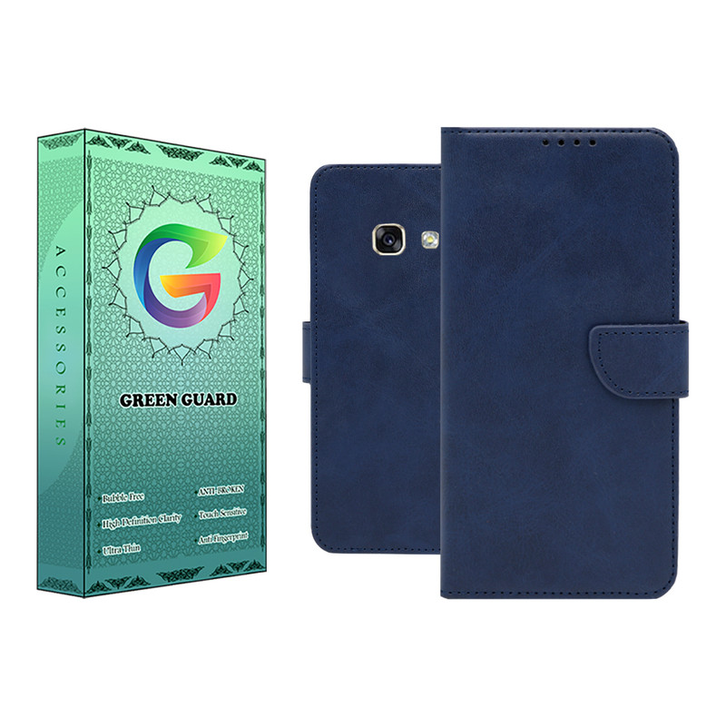 کیف کلاسوری گرین گارد مدل چرمی مگنتی کد Blue-B01 مناسب برای گوشی موبایل سامسونگ Galaxy A5 2017