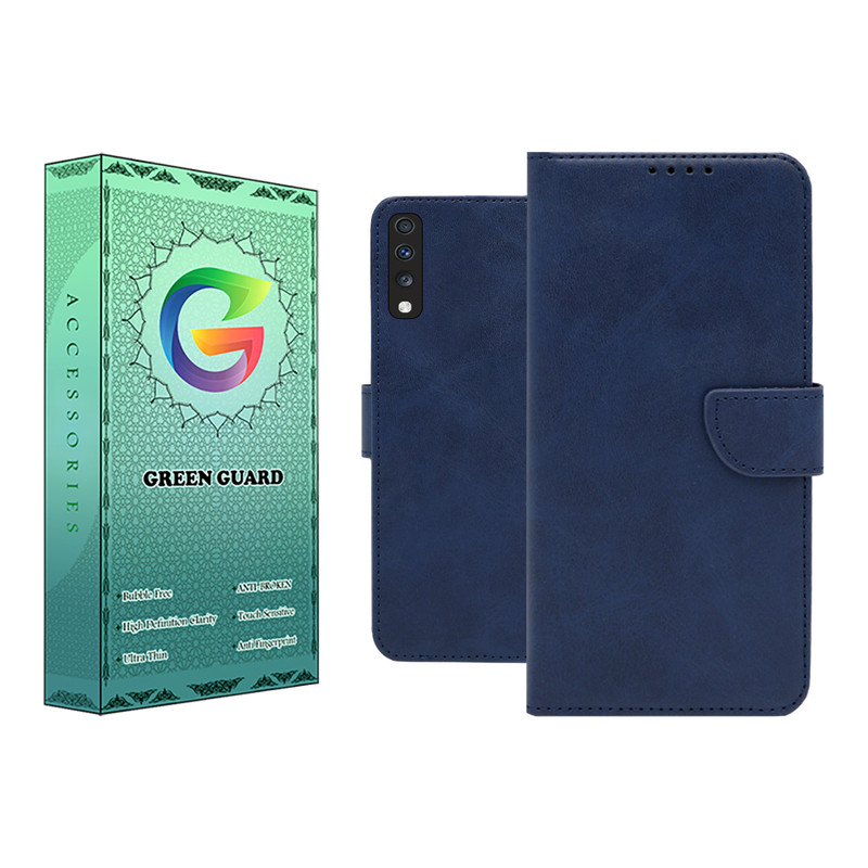 کیف کلاسوری گرین گارد مدل چرمی مگنتی کد Blue-B01 مناسب برای گوشی موبایل سامسونگ Galaxy A70 / A70S