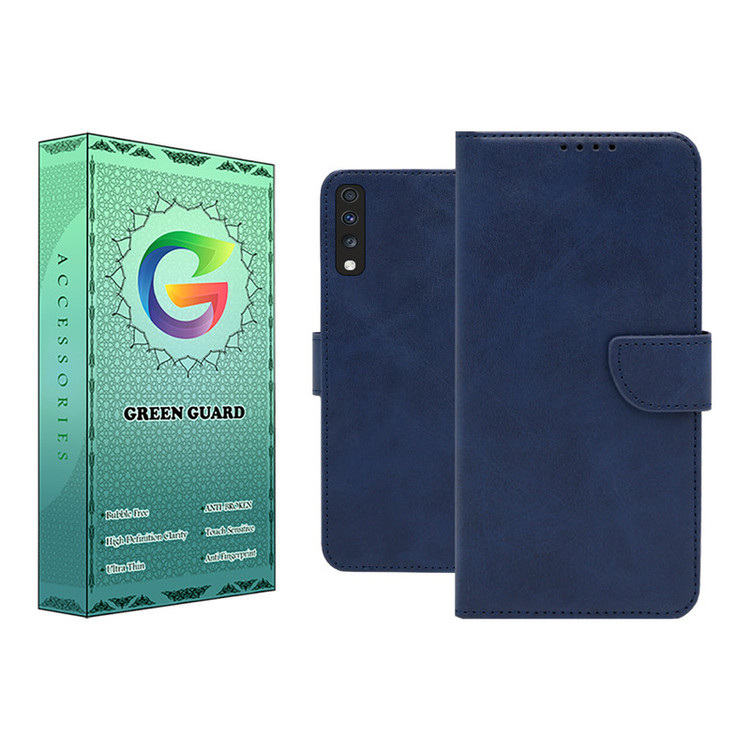 کیف کلاسوری گرین گارد مدل چرمی مگنتی کد Blue-B01 مناسب برای گوشی موبایل سامسونگ Galaxy A70 / A70S