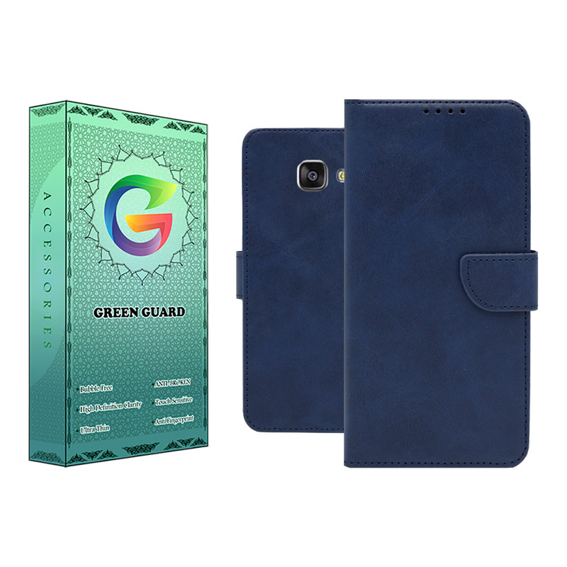 کیف کلاسوری گرین گارد مدل چرمی مگنتی کد Blue-B01 مناسب برای گوشی موبایل سامسونگ Galaxy A7 2016