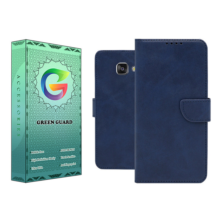 کیف کلاسوری گرین گارد مدل چرمی مگنتی کد Blue-B01 مناسب برای گوشی موبایل سامسونگ Galaxy A7 2016