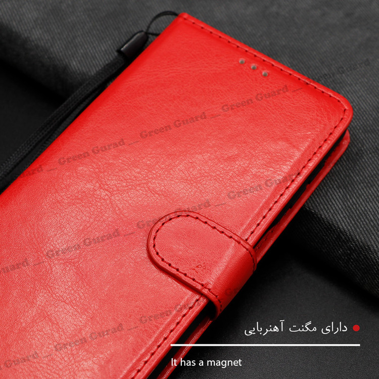 کیف کلاسوری گرین گارد طرح چرمی مدل Landing مناسب برای گوشی موبایل سامسونگ Galaxy S8 به همراه بند آویز