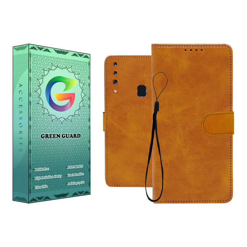کیف کلاسوری گرین گارد طرح چرمی مدل Landing مناسب برای گوشی موبایل سامسونگ Galaxy A20S به همراه بند آویز
