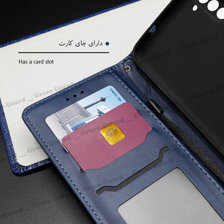 کیف کلاسوری گرین گارد طرح چرمی مدل Landing مناسب برای گوشی موبایل سامسونگ Galaxy A20S به همراه بند آویز